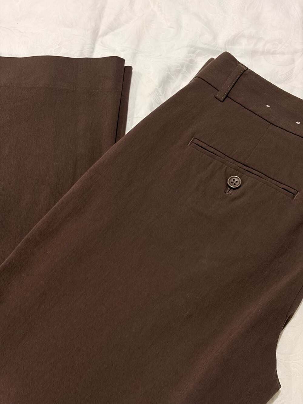 Express Espresso Editor Trousers Size 8 Brown Wide-Leg Pants